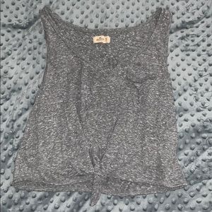 Hollister Cut Tie Grey Tank 🤍